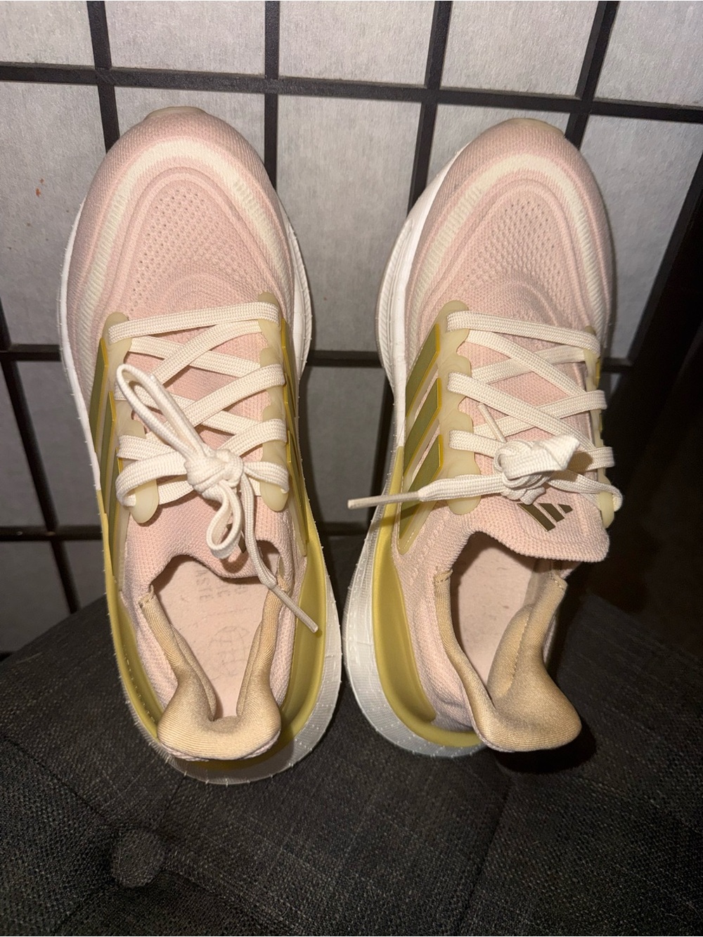 adidas Women’s beige and Olive Lightweight Athletic Sneakers